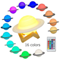 Pikkukuva 1 / 5: 3D Saturn-valo 16 väriä kaukosäädin tunnelmavalo led