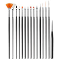 Miniatyrbild 1 av 5: 15-delad nagelkonstborste set, nageldekorationsborste set akrylfoder