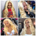Miniatyrbilde 2 av 5: Blonde Lace Front Parykker Menneskehår 13x4 Body Wave 613 HD Transparent