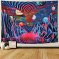 Mountain Planet Tornado Wave Tapestry Retro Tapestry Abstrac