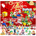 Miniatyrbillede 2 af 2: Super Mario Børne Julekalender 2024, 24 overraskende julegaver med farverige Mario Legetøj A