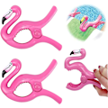 Miniatyrbillede 1 af 5: 2 stk. Flamingo håndklædeklemmer Stærk strandstol håndklædeklemmeholder