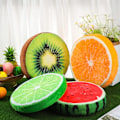 Miniatyrbillede 4 af 5: 4 stk. 15,7 tommer runde frugtpuder fyldte pyntepuder 3D Wat