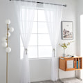 Miniatyrbillede 2 af 5: Basic stanglomme voile gardinpaneler i hvidt 1 stk