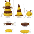 Miniatyrbillede 3 af 5: Hæklekit med bi til begyndere, 1 bi-design, hæklestartsæt med trin-for-trin video-tutorials, garn, nåle, instruktioner