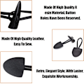 Miniatyrbillede 3 af 5: Horn Button Læder 10PCS Horn Button Duffle Coat Lukning Pu Læder Horn Toggle Lukning Resin Lukning Toggle Lukning Knapper Frakke Jakke Syning DIY Knap Sort
