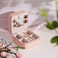 Miniatyrbillede 5 af 5: Pink Mini Rejse Smykkeæske Organizer Smykkeæske Display Stora