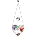 Miniatyrbillede 1 af 5: Chakra Hjerte Livets Træ Drømmefanger Hængende Ornament Boheme