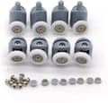 Släta duschdörrsrullar, 8-pack (23 mm) Grå
