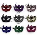 Miniatyrbillede 2 af 3: One Piece Halv Ansigt Malet - Sort Guld Halv Ansigt Malet Maske