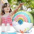 Miniatyrbild 1 av 5: Automatisk bubbelmaskin, vit bubbelblåsare leksak för barn 3 4 5