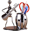 Miniatyrbild 1 av 3: Metallkonst hantverk penna & pennhållare display - Dekorativ gitarr