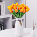 Miniatyrbild 3 av 5: 10 st orange konstgjorda tulpaner, konstgjorda blommor i latexmaterial B