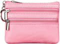 Dam plånbok i äkta läder med nyckelring, rosa, one size