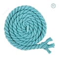 Miniatyrbilde 1 av 5: 8mm x 20m 3-trådet flettet bomullsreip for håndverk, strikking og garn (11# Light Blue)