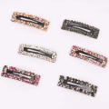 Miniatyrbilde 6 av 7: Rektangulære glitrende AB-krystallhårklips, fasjonable store hårspenner