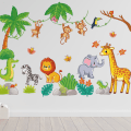 Miniatyrbilde 4 av 5: Veggklistremer Jungeldyr Veggklistremer Giraff Elefant Ape