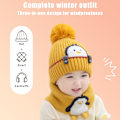 Pikkukuva 3 / 5: Pipohuivisetti Hat Beanie Hat Lapset Talvi Vauva Neulo Bea