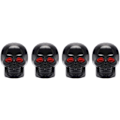 Miniatyrbillede 3 af 5: 4 stk. Chrome Skull Ventilkapper Dækkapper Bil Tilbehør Unive