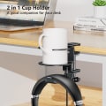 Miniatyrbilde 2 av 5: Skrivebordskoppholder, 2 i 1 justerbar metall PC spillkoppholder