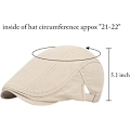 Miniatyrbilde 2 av 5: 2-pakks avisgutt khaki/beige hatter for menn flat cap bomull justerbar