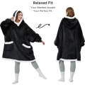 Miniatyrbilde 4 av 5: Bærbar teppegenser - Sherpa fleece hettegenser for voksne