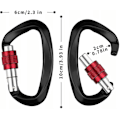 Miniatyrbilde 2 av 5: 2 stk. fallsikringskarabiner D-formet karabiner 12kn svart