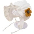 Spets Solros Sommar Baby Cap (Vit 0 - 4 månader) Flicka Bomull