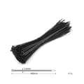 250-pack - Slitstarka svarta kabelbindare av nylonplast (40
