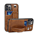 Miniatyrbillede 1 af 4: Kompatibelt iPhone 14 Pro Max Cover, PU Læder Wallet Cover (Brun)