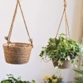 Miniatyrbild 4 av 5: Hängande halmplanterare, Jute Rope Hängande Blomkorg Wickerwor