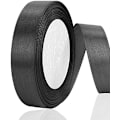 Miniatyrbillede 1 af 5: (Sort) Satinbånd, Hvidt Dobbeltsidet Polyester Satinbånd 20