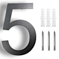 Miniatyrbillede 1 af 4: 4,9 tommer sort husnummer 5, moderne boliggade nummer f