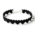 Miniatyrbillede 1 af 5: Kvinde Kærlighed Choker Ring (Sort), Ruskind Hjerte Choker Ring Gotisk P