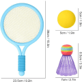 Pikkukuva 5 / 5: Sininen tennismailasetti lapsille, 2 tennismailaa, 1 sulkapallo b