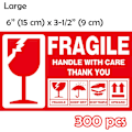 Miniatyrbillede 2 af 4: Fragile håndteringsetiketter, 300 stk., (6\" X 3½\")