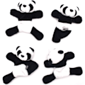 Pikkukuva 1 / 5: 4-osainen pandakarhujääkaappimagneetti, söpö pehmeä plyysipanda 3D-jääkaappitarra
