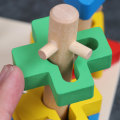 Miniatyrbillede 3 af 5: 1 2 3 4 5 år gammelt, børnelegetøj 1 2 3 4 5 år gammelt, træstabling og sorteringspuslespil, geometriske byggeklodser, pædagogisk gearspil til børn babygave