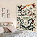 Pikkukuva 4 / 5: Vintage Butterfly Tapestry Värikäs Erilaisia Perhosia Vint