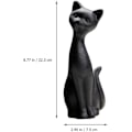 Miniatyrbillede 2 af 5: 2 stk. Sort Keramisk Kat Figur Kat Par Statue Keramisk En