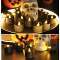 Miniatyrbillede 4 af 5: 12 stk. LED-lys (sorte), flammefrie telys, flimrende elektriske lys, indendørs og udendørs ambient dekoration til Halloween, bryllupper, fester (1) D