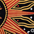 Pikkukuva 5 / 5: Aurinko Kuu Hippie Mandala Palava Aurinko Psykedeelinen Seinävaate Oranssi