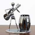 Miniatyrbild 3 av 3: Metallkonst hantverk penna & pennhållare display - Dekorativ gitarr