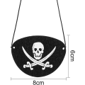 Miniatyrbild 2 av 5: 24 st svarta piratögonlappar med ett öga, dödskalle, karibisk kapten, ögonmask