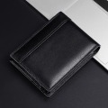 Miniatyrbillede 1 af 5: (sort) Herre Læder Bifold Møntpung 11cm L x 1.5cm B x 8cm H
