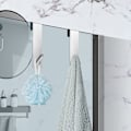 Miniatyrbillede 5 af 5: 4 stk. brusekrog til brusedør, rustfrit stål, ingen boring, håndklædekrog