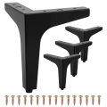 Miniatyrbillede 1 af 5: 4 stk. 10 cm metal møbel sofa ben moderne trekant møbel fødder