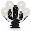 Miniatyrbillede 1 af 5: Toiletpapirholder i metal, kaktusformet papirholder til opbevaring af papir til badeværelset (sort)