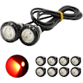Pikkukuva 1 / 5: 10 kpl (12V, punainen) 18 mm:n Eagle Eye LED-valot 9W DRL Päiväajovalot