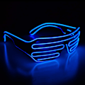 Miniatyrbild 1 av 3: (Blå)Neon Rave Glasögon El Wire Blinkande LED Solglasögon Lyser Upp